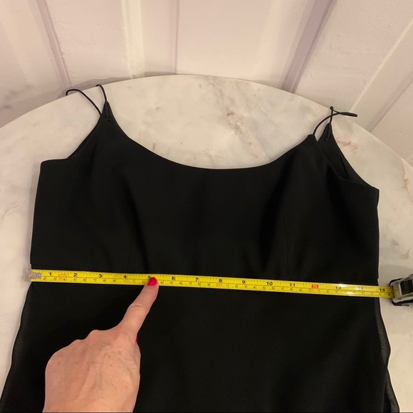 Black Spaghetti Strap Cocktail Georgette Dress - Picture 7 of 9